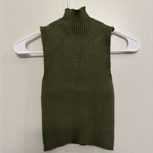 Zara green sweater turtle neck sleeveless